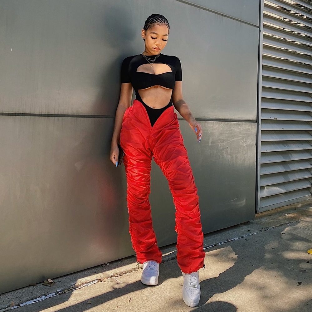 Deep V cut front joggers